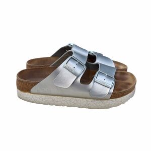 Papillio by Birkenstock Arizona Platform Sandals Women’s 38 (US 7-7.5) Silver